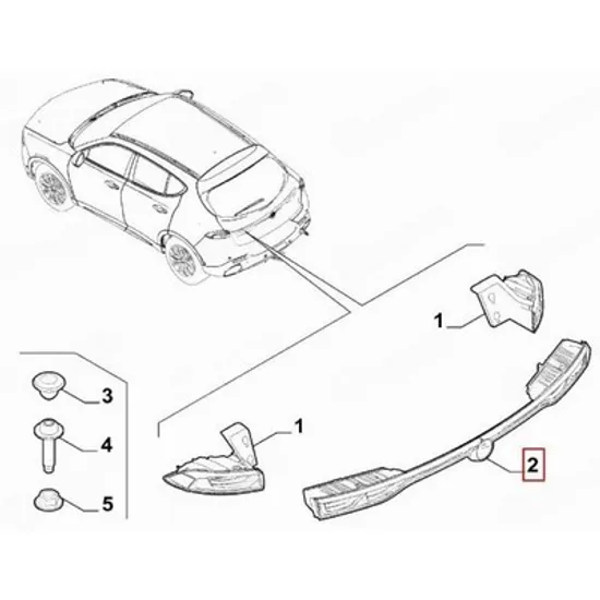 Stop Spate ALFA ROMEO TONALE 2022-> Lampa stop spate central LED (O) Perioada 2022 2023 2024 2025