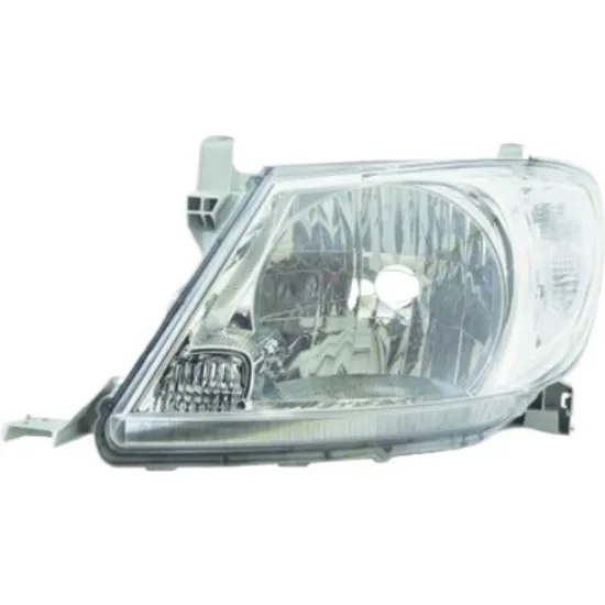 Far stanga TOYOTA HILUX 7 2004->2015 perioada 2005 2006 2007 2008 2009 2010 2011 2012 2013 2014 2015 de la an de fabricatie 01/2008, pana la an de fabricatie 08/2011, semnal transparent, cu reglaj electric mecanic, cu bec H4,