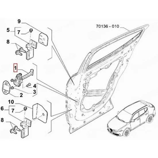 Opritor usa ALFA ROMEO TONALE 2022-> Distantier Usa spate (O) Perioada 2022 2023 2024 2025