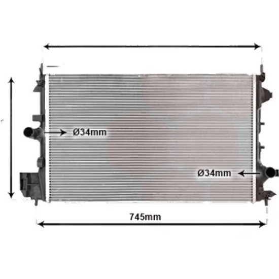 Radiator apa FIAT CROMA 2005-> pentru 1.9 D Multijet, perioada 2005 2006 2007 2008 2009 2010 2011