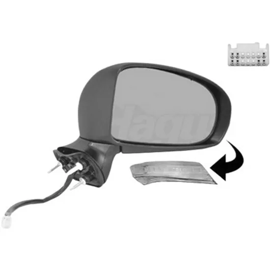 Oglinda exterioara dreapta TOYOTA AVENSIS T25 2003->2008 perioada 2003 2004 2005 2006 2007 2008 de la an de fabricatie 2006, cu semnal, reglaj electric, cu incalzire, prevopsit grund