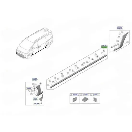 Ornament prag HYUNDAI STARIA 2025-> Prag usa plastic (O) STANGA Perioada 2025