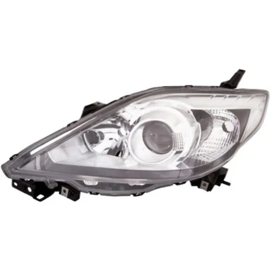 Far dreapta MAZDA 5 2005->2010 perioada 2005 2006 2007 2008 2009 2010 de la an de fabricatie 04/2008, fara motor reglaj, fumuriu, semnal alb, cu reglaj electric, cu bec H7/HB3