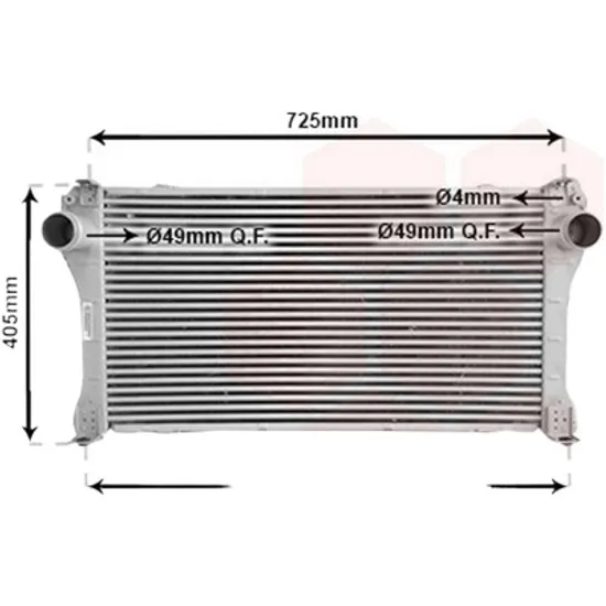 Intercooler TOYOTA COROLLA E15 2006->2014, AURIS / COROLLA E15 2006->2012 pentru 2.0 D-4D , perioada 2006 2007 2008 2009 2010 2011 2012 2013 2014