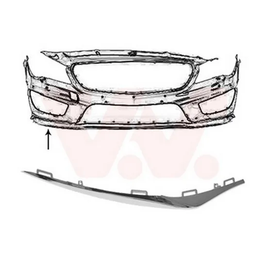 Bara Fata MERCEDES CLA C117 2013->2019 Bara fata lateral bandou inferior cromat dreapta Perioada 2013 2014 2015 2016 2017 2018 2019