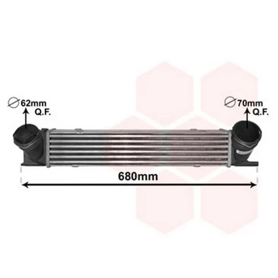 Intercooler BMW 3 E90 2004->2011 Radiator intercooler 2.0 (320D) diesel (510x95x105) TUBE 70/62 Perioada 2005 2006 2007 2008 2009 2010 2011 2012