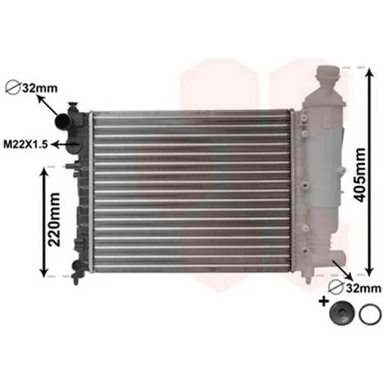 Radiator Motor PEUGEOT 106 2 1996->2002 Radiator apa pentru XN 39x32 Perioada 1996 1997 1998 1999 2000 2001 2002