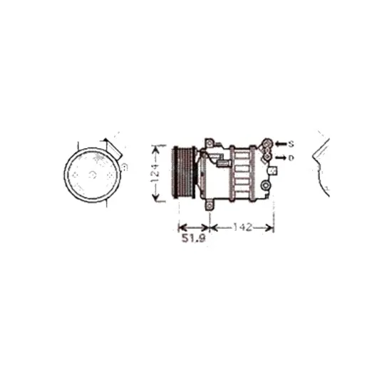 Compresor aer conditionat ALFA ROMEO 159 2005->2011 1.9 JTDM 16V 100KW 136CP , pentru motor 937 A8.000, 939 A8.000 perioada 2005 2006 2007 2008 2009 2010 2011