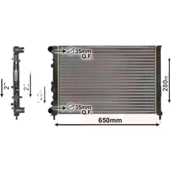 Radiator apa ALFA ROMEO 147 2000->2010 pentru 1.6 16V T.SPARK, perioada 2001 2002 2003 2004 2005 2006 2007 2008 2009 2010