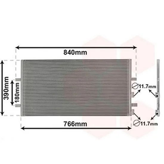 Radiator Aer Conditionat FORD TRANSIT 2005->2014 Radiator aer conditionat benzina/ diesel (72,2x38,8) Perioada 2006 2007 2008 2009 2010 2011 2012 2013