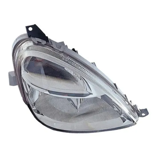 Far dreapta MERCEDES A-CLASS W168 1997->2004 perioada 1997 1998 1999 2000 2001 2002 2003 2004 de la an de fabricatie 05/2001, fara motor reglaj, semnal transparent, cu reglaj, cu bec H7/H4