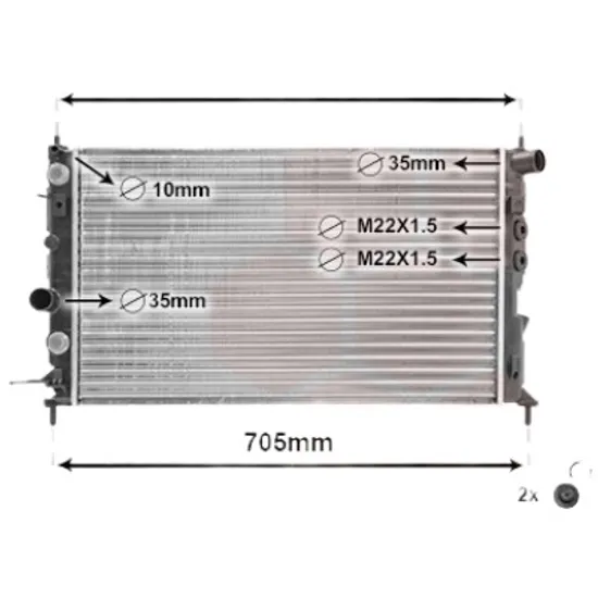 Radiator apa OPEL VECTRA B 1995->2003 pentru 2.0 i, perioada 1995 1996 1997 1998 1999 2000 2001 2002