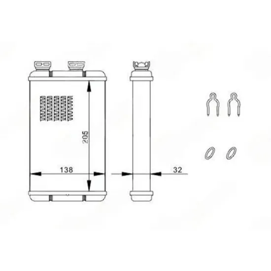 Radiator Incalzire BMW 3 E46 1997->2005 Calorifer (205x138) Perioada 2001 2002 2003 2004 2005