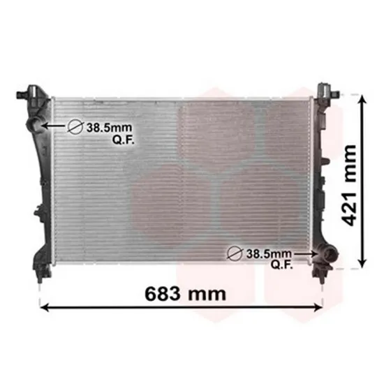 Radiator Motor FIAT 500L 2012-> Radiator apa pentru 0,9 - 1,4 TURBO - 1,3 JTD (61,9x41x Perioada 2012 2013 2014 2015 2016 2017 2018 2019 2020 2021