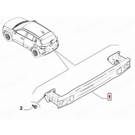 Armatura Bara spate JEEP AVENGER 2022-> Armatura Bara spate (O) Perioada 2022 2023 2024 2025