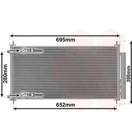 Radiator Aer Conditionat TOYOTA VERSO 2013-> Radiator aer conditionat 1.6-2.0-2.2 D4D diesel (670x330x16) Perioada 2013 2014 2015 2016 2017 2018 2019