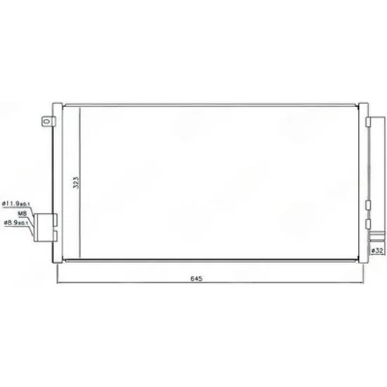 Radiator Aer Conditionat FIAT 500L 2012-> Radiator condensator aer conditionat 0.9 TURBO benzina - 1.3-1.6 MJTD diesel (625x315x16) Perioada 2012 2013 2014 2015 2016 2017