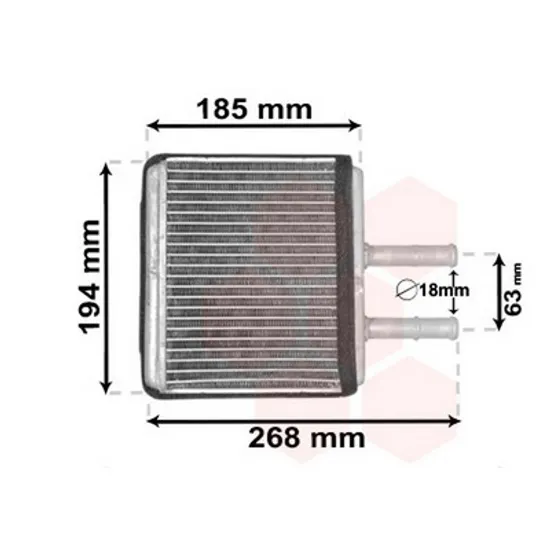 Radiator Incalzire CHEVROLET AVEO SEDAN T250 2005-> Calorifer (B) cu/fara aer conditionat (150x188) Perioada 2005 2006 2007 2008 2009 2010 2011 2012