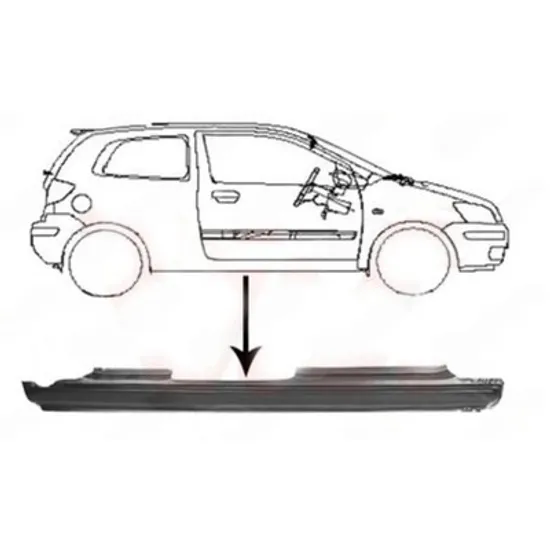 Prag Metalic HYUNDAI GETZ 2001->2010 Prag usa pentru 5 usi DREAPTA Perioada 2006 2007 2008 2009 2010