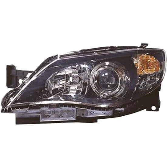Far stanga SUBARU IMPREZA 2007->2015 perioada 2008 2009 2010 2011 2012 2013 pana la an de fabricatie 2011, fara motor reglaj, fumuriu, semnal galben, cu reglaj electric, cu bec H7/HB3
