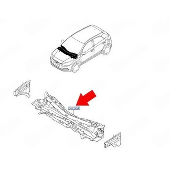 Grila stergatoare HYUNDAI i20 2014->2020 Panou stergatoare sub parbriz (O) Perioada 2014 2015 2016 2017 2018