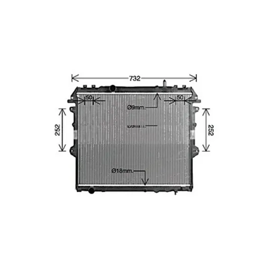 Radiator apa TOYOTA HILUX 7 2004->2015 2.5 D-4D 88KW 120CP , pentru motor 2KD-FTV perioada 2011 2012,2013,2014 2015
