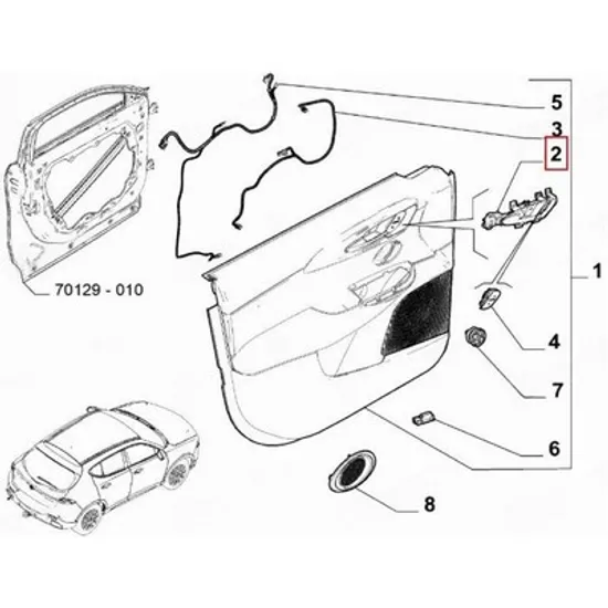 Maner Usa ALFA ROMEO TONALE 2022-> Maner usa interior fata (O) STANGA Perioada 2022 2023 2024 2025
