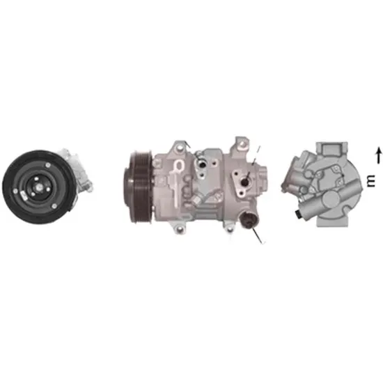 Compresor aer conditionat TOYOTA AURIS / COROLLA E15 2006->2012, AVENSIS T27 2008->2018, COROLLA E15 2006->2014 pentru 1.6, perioada 2006 2007 2008 2009 2010 2011 2012 2013 2014 2015 2016 2017 2018