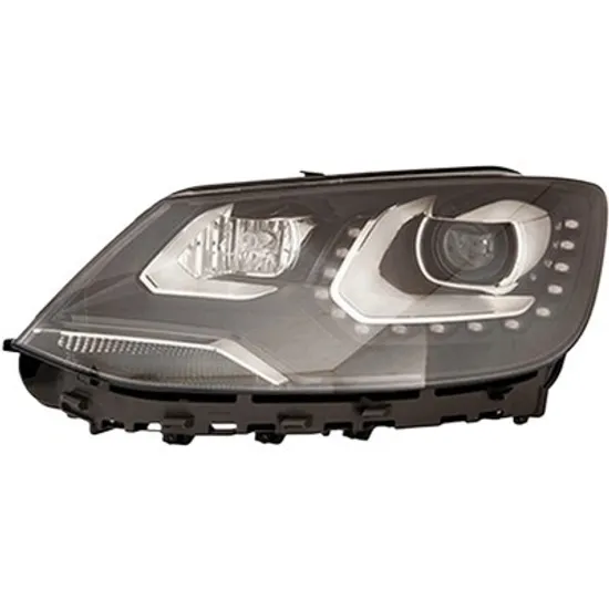 Far stanga VW SHARAN 2006->2020 perioada 2010 2011 2012 2013 2014 2015 , fara motor reglaj, fara unitate de control Xenon, Bi-Xenon, semnal alb, dinamic, cu reglaj distanta iluminare automat, cu faza lunga, adaptiv, cu bec D3S/H7, pentru Dynamic Light Assist,