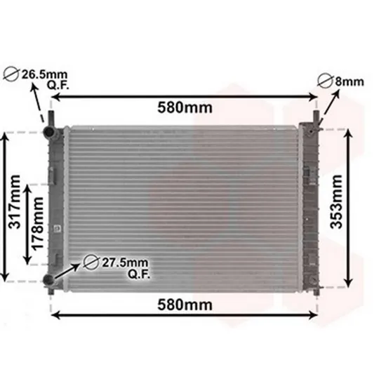 Radiator Motor MAZDA 2 2003->2007 Radiator apa pentru 1.4 TDCI - MZ - CD cu/fara aer conditionat (50x35x2.4) Perioada 2003 2004 2005 2006 2007