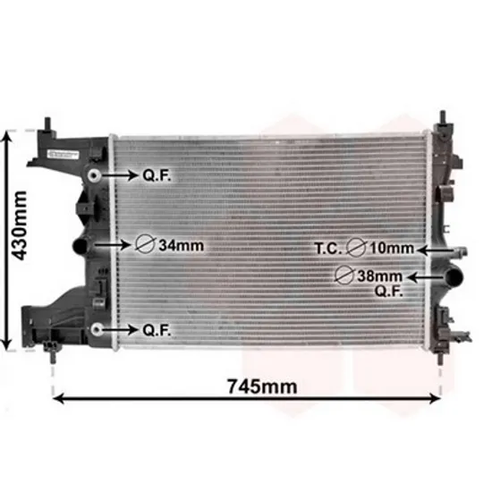 Radiator Motor CHEVROLET CRUZE J300 2009-> Radiator apa pentru 1.6 L (58x39) CV automata Perioada 2009 2010 2011 2012 2013
