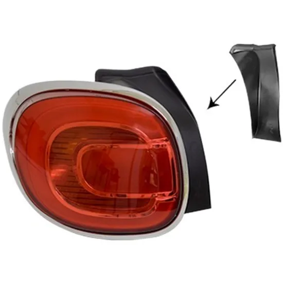 Lampa stop spate stanga FIAT 500L 2012-> perioada 2013 2014 2015 2016 2017 2018 , argintiu, semnal rosu/galben, pentru Trekking