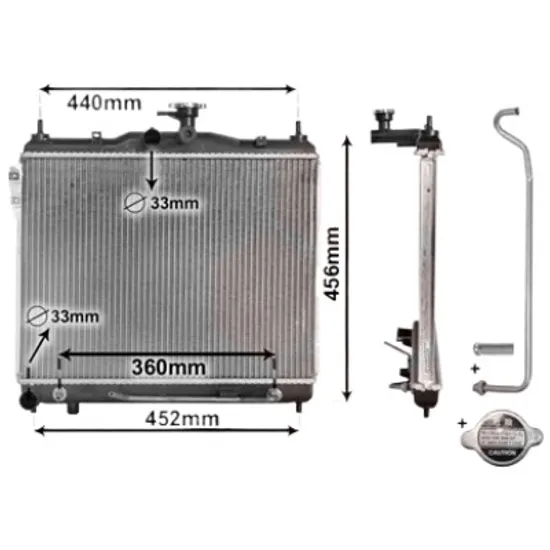 Radiator apa HYUNDAI GETZ 2001->2010 1.6 78KW 106CP , pentru motor perioada 2005 2006,2007,2008 2009