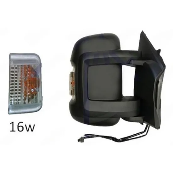 Oglinda PEUGEOT BOXER 2006-> Oglinda exterioara electrica cu incalzire cu rabatare electrica (brat scurt) (cu semnal) (cu lampa pozitie 16W) DREAPTA Perioada 2014 2015 2016 2017 2018 2019 2020