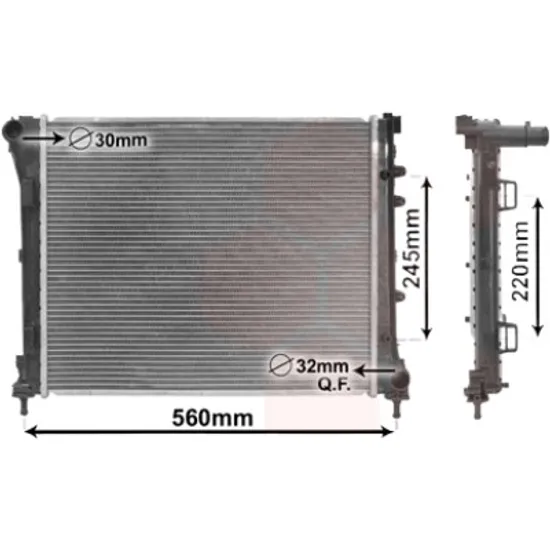 Radiator apa FIAT 500 C 2009-> 0.9 44KW 60CP , pentru motor 312 A6.000 perioada 2013 2014,2015,2016,2017 2018