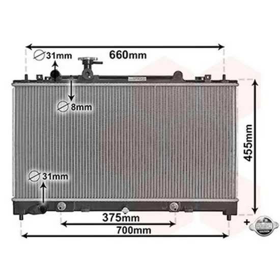 Radiator Motor MAZDA 6 GG 2007->2013 Radiator apa pentru 1.8 - 2.0 benzina (37.5x72.5) CV automata Perioada 2007 2008 2009 2010 2011 2012