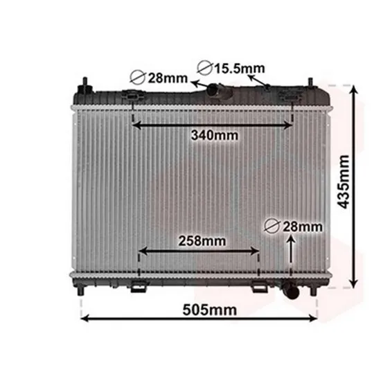 Radiator Motor FORD B-MAX 2012-> Radiator apa 1.6 benzina manuala /automata +/-A/C 56.3x35 Perioada 2012 2013 2014 2015 2016 2017 2018