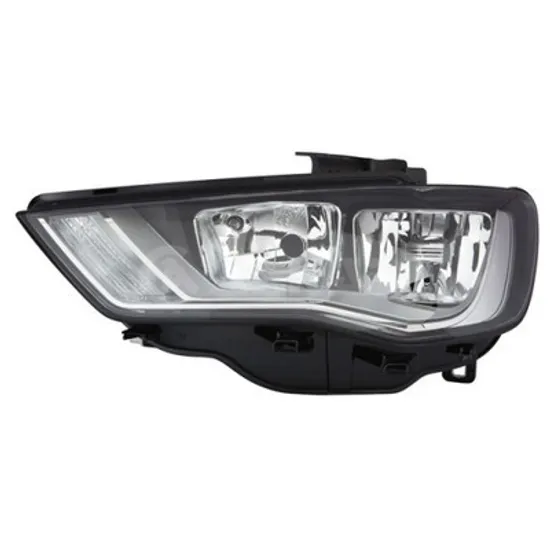 Far stanga AUDI A3 Sportback 8VA; 8VF 2012->2020 perioada 2013 2014 2015 2016 2017 2018 2019 2020 pana la an de fabricatie 2016, cu motor reglaj, semnal transparent, cu reglaj electric, cu lumina de zi, cu bec H15, cu bec H7