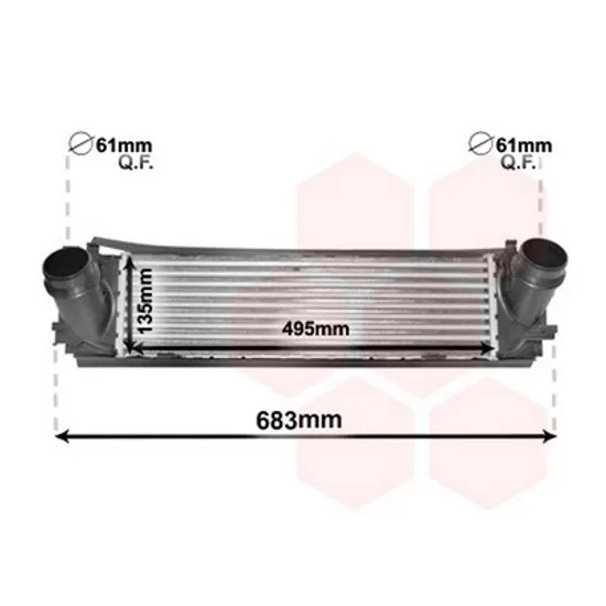 Intercooler BMW 3 F30 2011->2018 Radiator intercooler 2,5 - 2,8 - 3,0 diesel (495x133x9 Perioada 2011 2012 2013 2014 2015 2016 2017