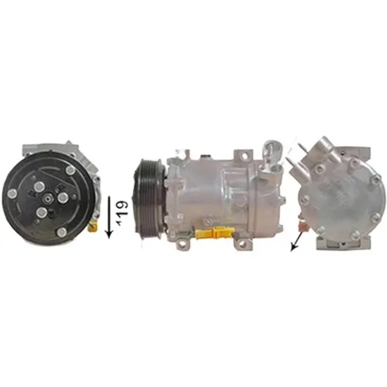 Compresor aer conditionat PEUGEOT PARTNER 1996->2010 1.6 HDi 75 55KW 75CP , pentru motor 9HK (DV6ETEDM) perioada 2005 2006 2007 2008