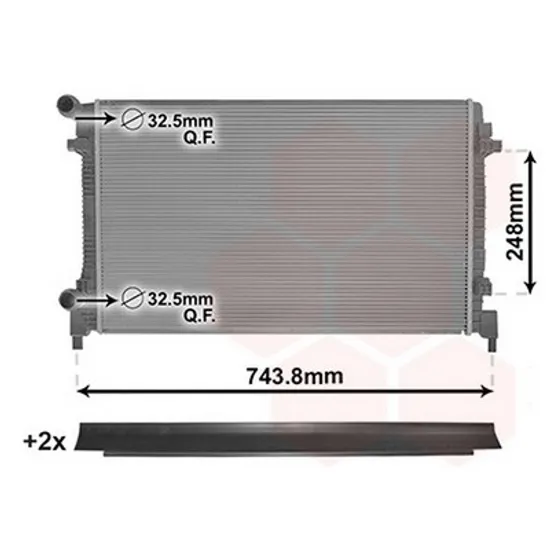 Radiator Motor VW GOLF 7 SPORTSVAN 2014-> Radiator apa 1 6 16V 65x41 5x2 3 Perioada 2014 2015 2016 2017 2018