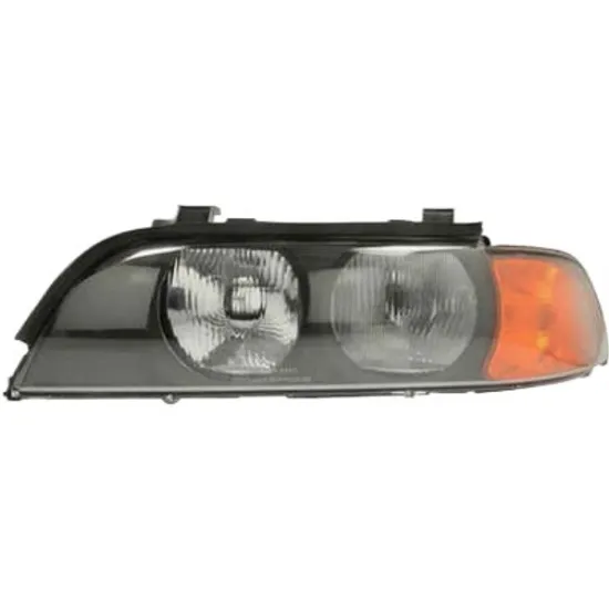 Far stanga BMW 5 E39 1995->2003 perioada 1996 1997 1998 1999 2000 2001 2002 2003 cu motor reglaj, semnal galben, cu reglaj electric, cu bec HB3/H7