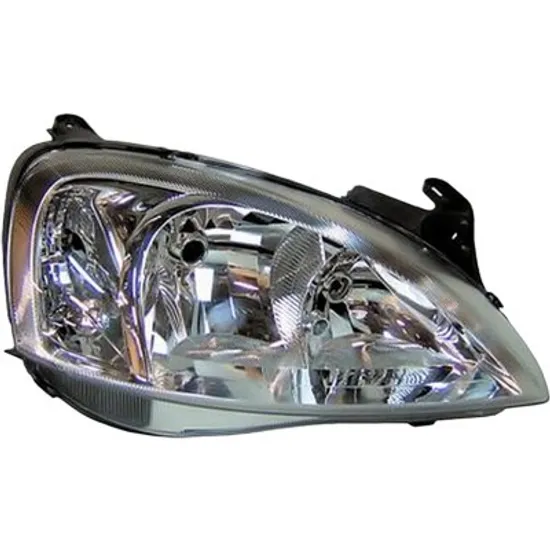 Far dreapta OPEL COMBO 2001->2012 perioada 2001 2002 2003 2004 2005 2006 de la an de fabricatie 07/2004, fara motor reglaj, semnal transparent, cu reglaj electric, cu bec H7/H1