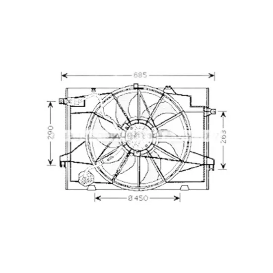 Ventilator motor KIA SPORTAGE 2004-2010 pentru 2.7 V6 4WD, perioada 2004 2005 2006 2007 2008 2009