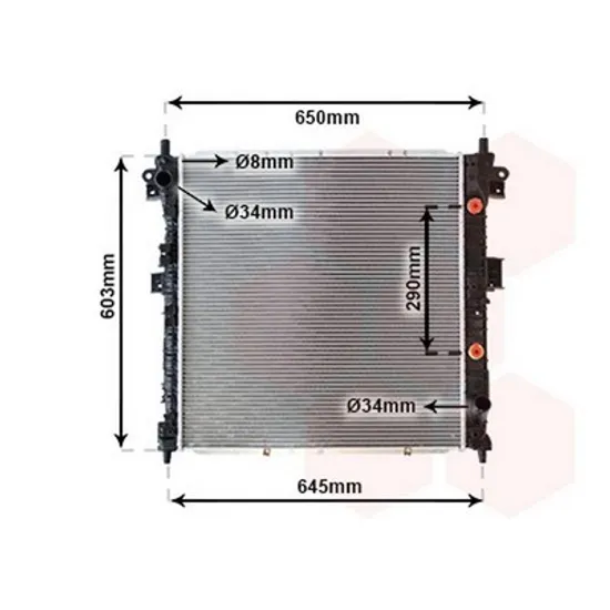 Radiator Motor SSANGYONG KYRON 2005-> Radiator apa 2.0 Xdi diesel AUTOM. (555x580x26) Perioada 2006 2007 2008 2009