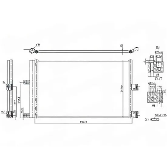 Radiator Aer Conditionat TESLA MODEL 3 2017-> Radiator condensator aer conditionat (642x391x16) (KOYO) Perioada 2017 2018 2019 2020 2021 2022 2023