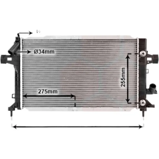 Radiator apa OPEL ZAFIRA B 2005->2015 1.9 CDTI 88KW 120CP , pentru motor Z 19 DT perioada 2005 2006,2007,2008,2009,2010,2011,2012,2013,2014 2015