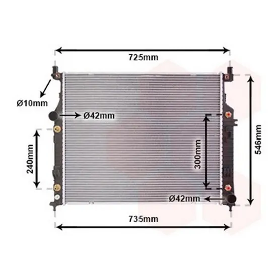 Radiator Motor MERCEDES M-CLASS W164 2005->2011 Radiator apa pentru toate modele CV manuala/automata cu/fara aer conditionat (63.5x53) Perioada 2005 2006 2007 2008 2009 2010