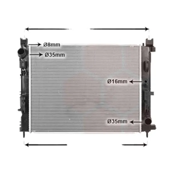 Radiator apa DACIA DOKKER 2012-> 1.5 Blue dCi 95 70KW 95CP , pentru motor K9K 872 perioada 2018 2019,2020,2021,2022 2023