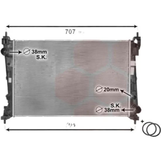 Radiator apa FIAT PUNTO EVO 199 2008->, GRANDE PUNTO 199 2005->, PUNTO 199 2012-> pentru 1.3 D Multijet, perioada 2005 2006 2007 2008 2009 2010 2011 2012 2013 2014 2015 2016 2017